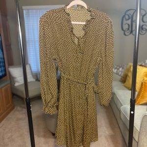 Brown polka dot dress